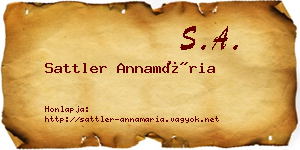 Sattler Annamária névjegykártya